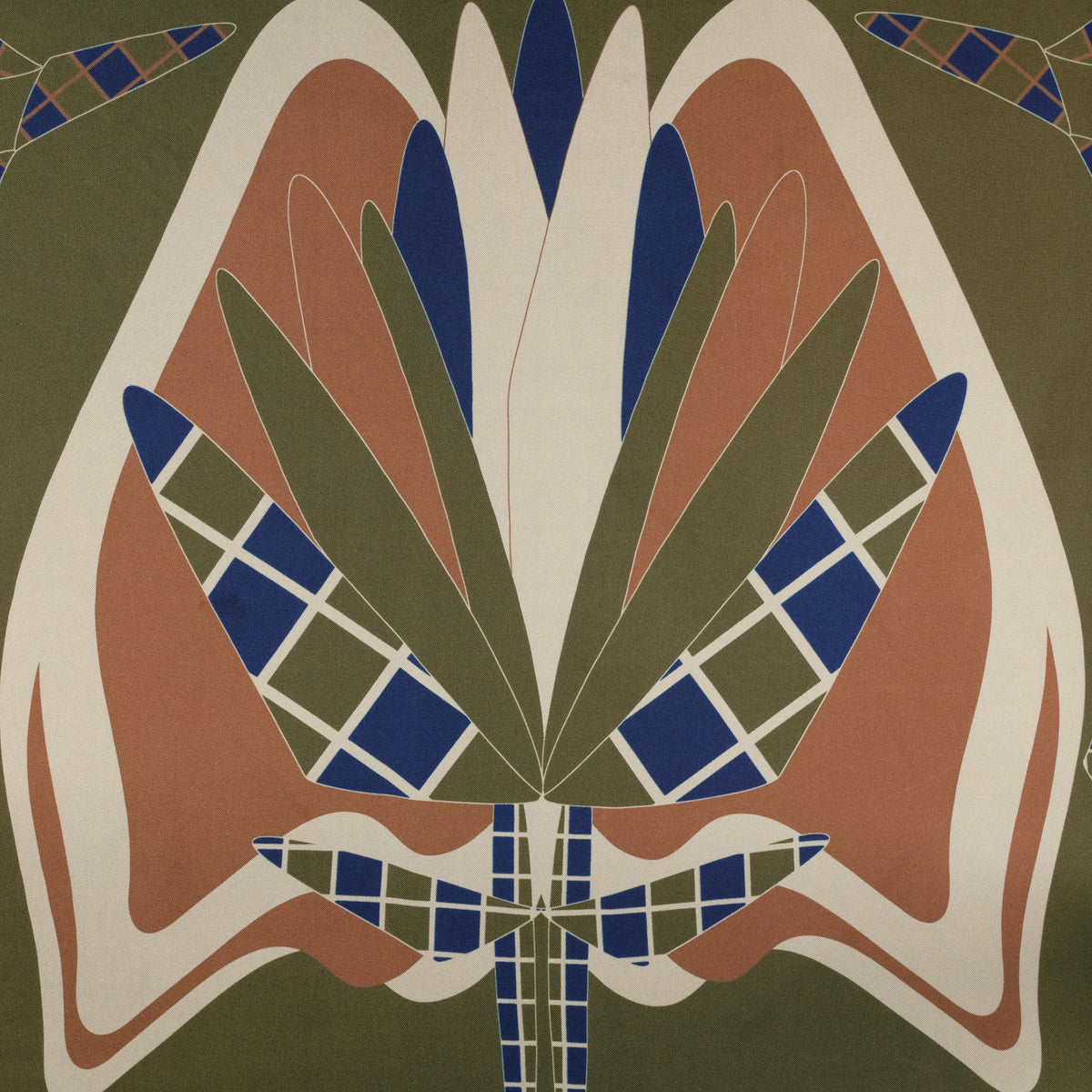 The Graft silk carré — the central motif